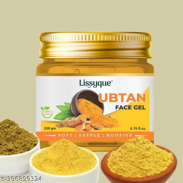  Lissyque Ubtan Gel, Face And Hair, Ideal For Acne Scars, Dark Circles, Moisturising, Soothing, Multipurpose Gel - 200 gm