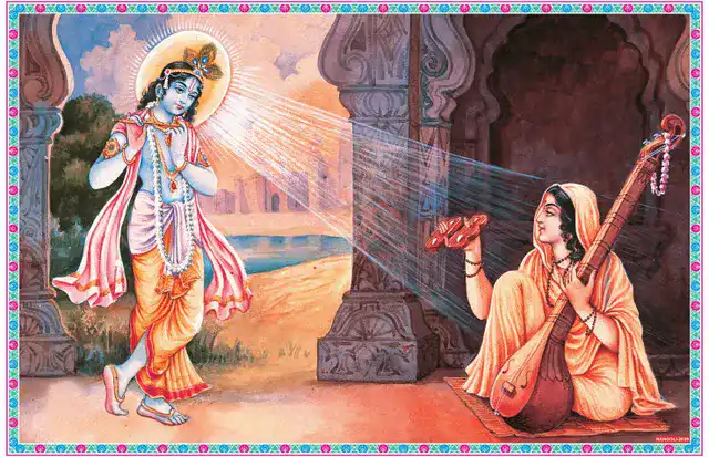 गॉड & गोड्स मीरा और कृष्णा स्पार्कल लेमिनेशन स्टीकर 2039 वॉल स्टीकर (40 x 60 x 0.1 Cm)