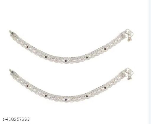 Alloy Anklets for Women (Silver, Set of 1)