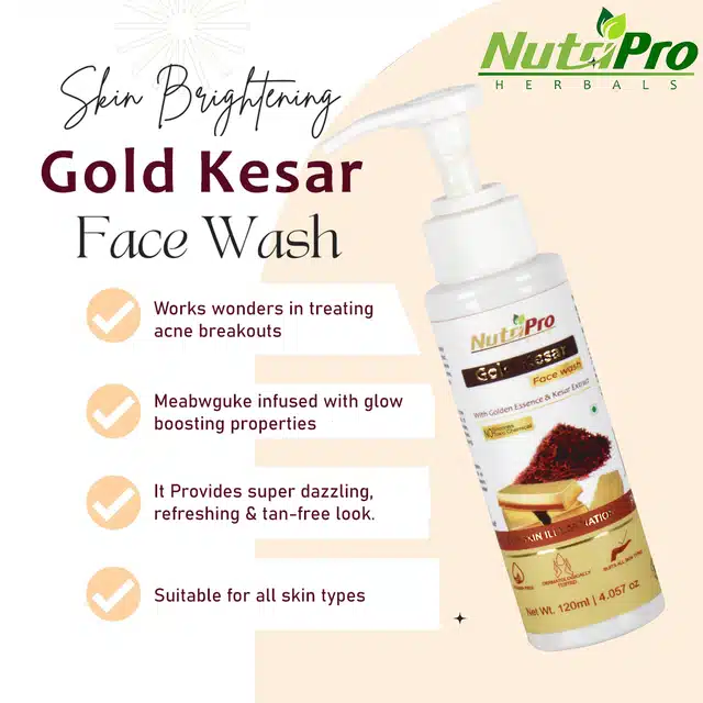 Gold Kesar Face Wash & Vitamin-C Face Toner (Set of 2)