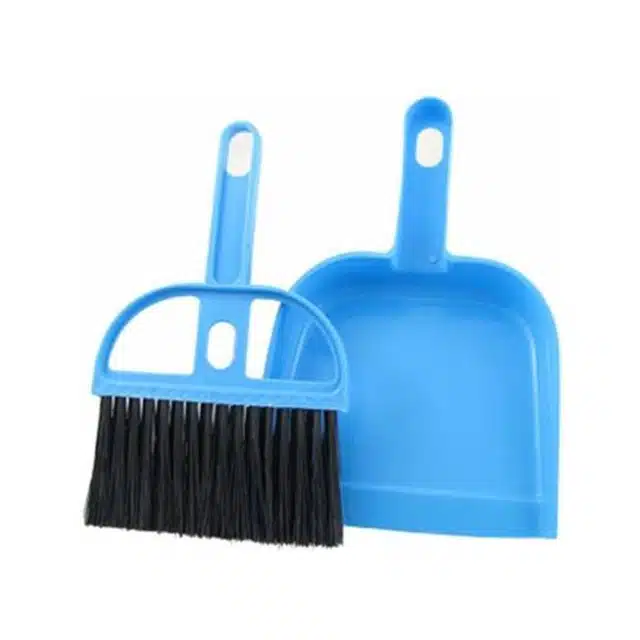 Mini Dustpan with Brush (Set of 1, Blue)