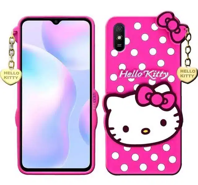 Hello Kitty Back Cover for Redmi 9A (Pink)