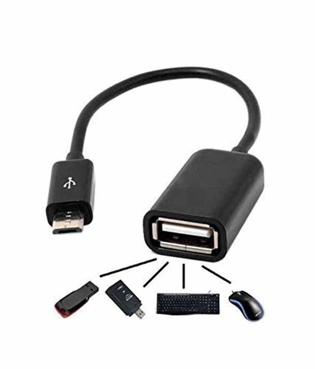 Plastic USB to Type B OTG Data Cable (Black)