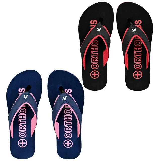 Flip-Flops for Women (Multicolour, 3) (Pack of 2)