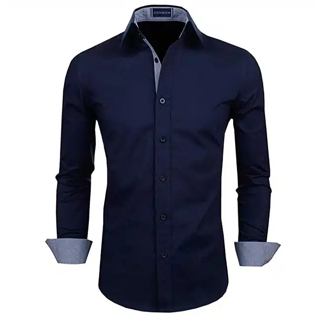 Casual Shirt for Men (Navy Blue, S)