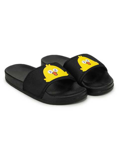 Footox Casual Women Slippers And Flipflops (Black, 6) (FF-17)