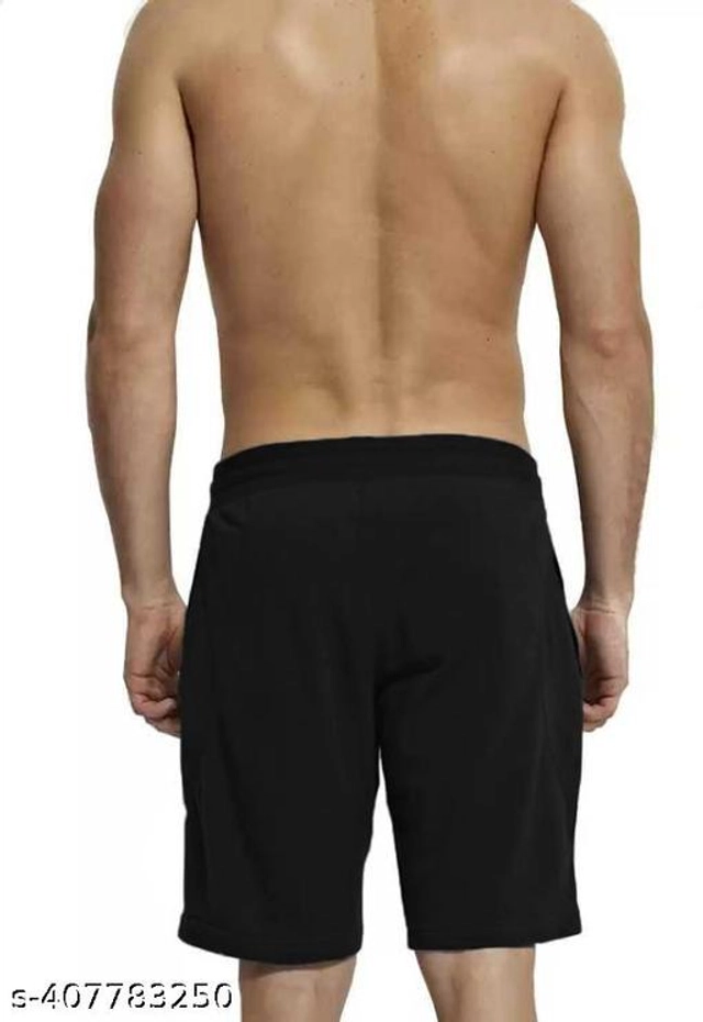 Cotton Blend Shorts for Men (Black, M)