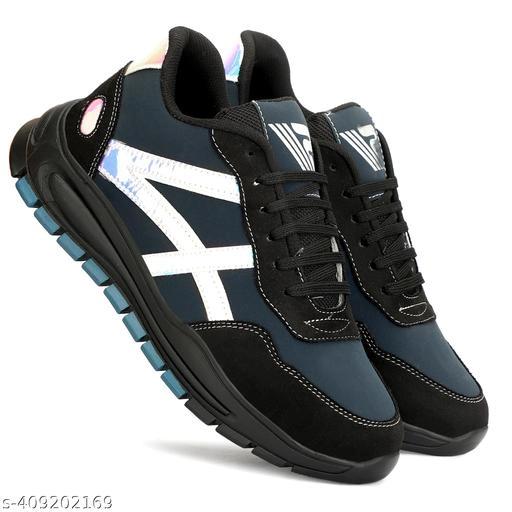 Sports Shoes for Men (Navy Blue & Black, 6)