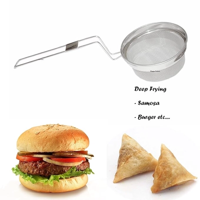 ELEPHANT King Fry multipurpose Steel frying Strainer (Pack of 1)