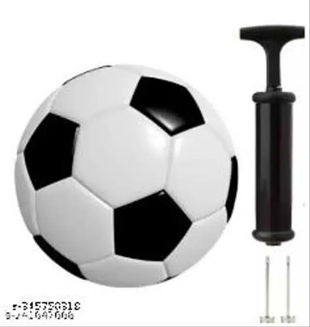 Football with Air Pump & 2 Pcs Pins (White & Black, Set of 3)