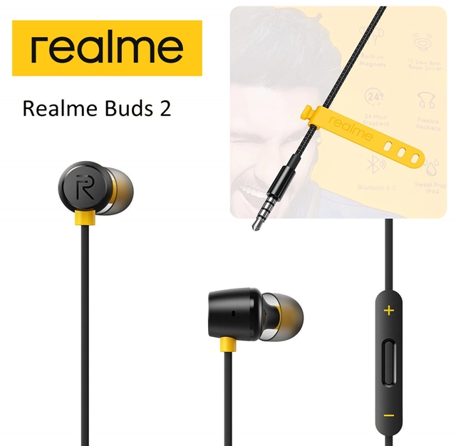 Realme Wired in Ear Earphones with Mic (Black & Yellow)