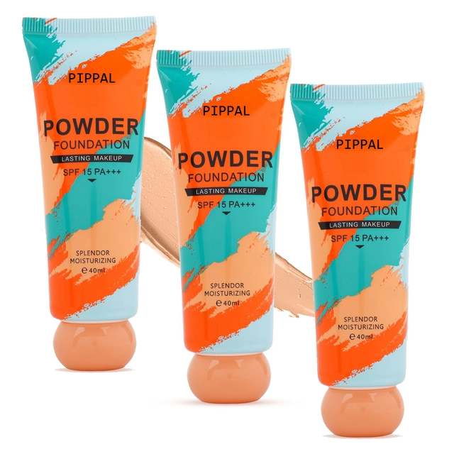 Pippal Orange Tube Powder Fondation (40 ml, Pack of 3)