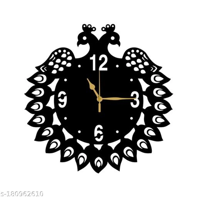 Wooden Wall Clock for Home (Black)