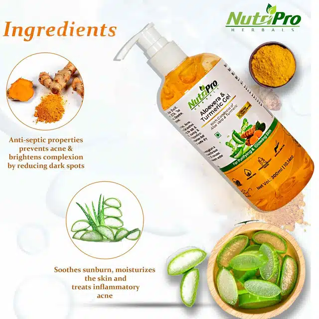 NutriPro Aloevera & Turmeric Face Gel (300 ml)