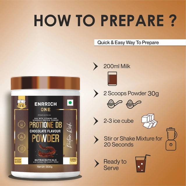 Enrrich One Protione Chocolate Flavoured Protein Powder (200 g)