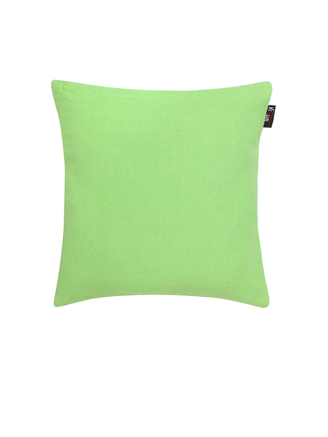 Cotton Cushion Cover (Green, 16x16 inches)