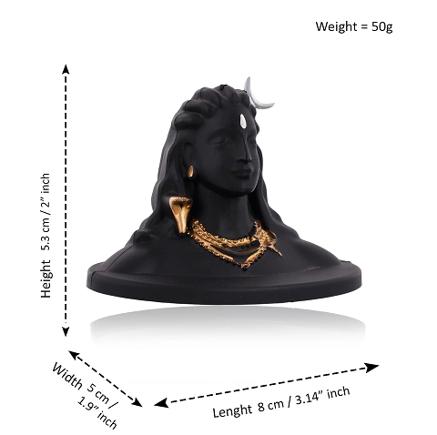 Adiyogi Statue Decoration Idol (Black)