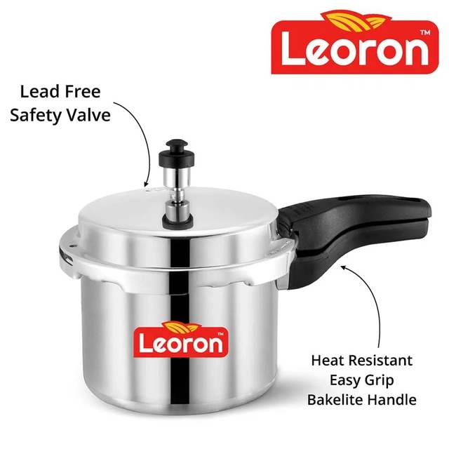 LEORON Aluminium OuterLid Pressure Cooker With Induction Base (3 Ltr, pack of 1)