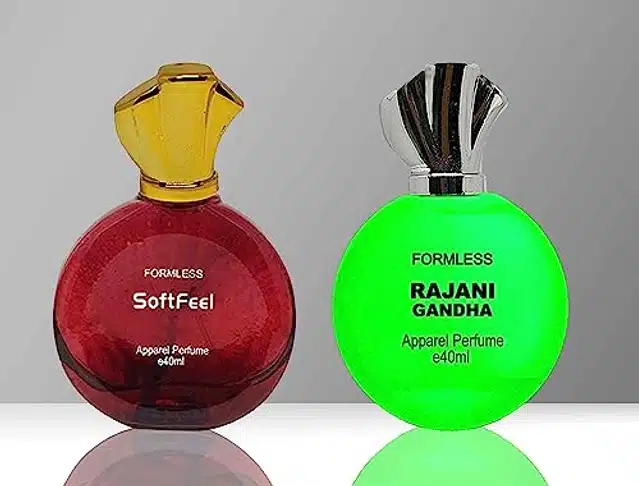 Formless Softfeel & Rajani Gandha Apparel Perfume for Men & Women (Pack of 2, 40 ml)