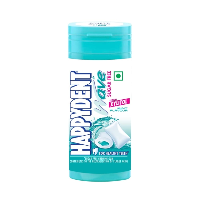 Happydent Wave Xylitol Sugarfree Mint Flavour Bubble Gum Pocket Bottle 28.9 g