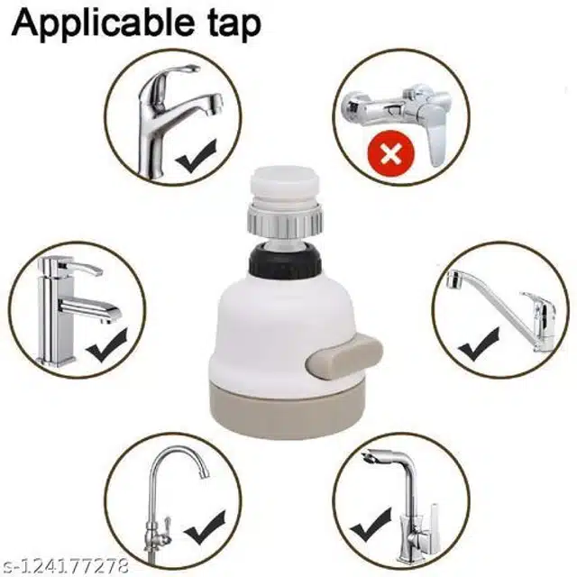 360 Degree Movable & Adjustable Faucet  (White)