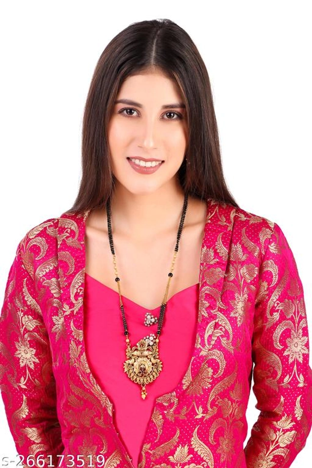 Alloy Mangalsutra with Earrings for Women (Multicolor, Set of 1)