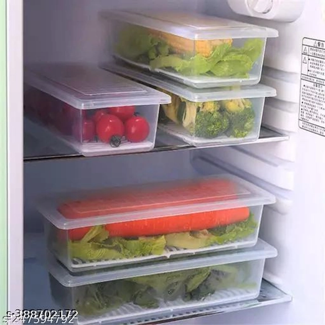 Plastic Fridge Storage Containers (Transparent, 1500 ml) (Pack of 6)