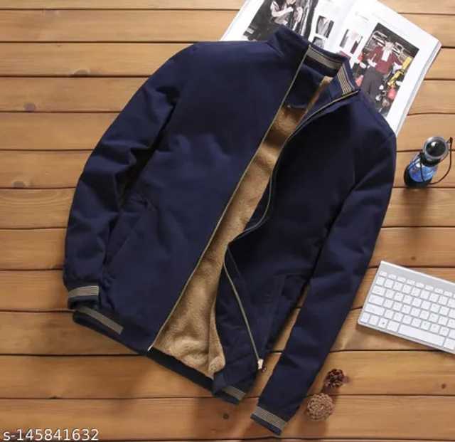 Trendy Nylon Full sleeves Jacket For Men (Blue, M) (A-22)