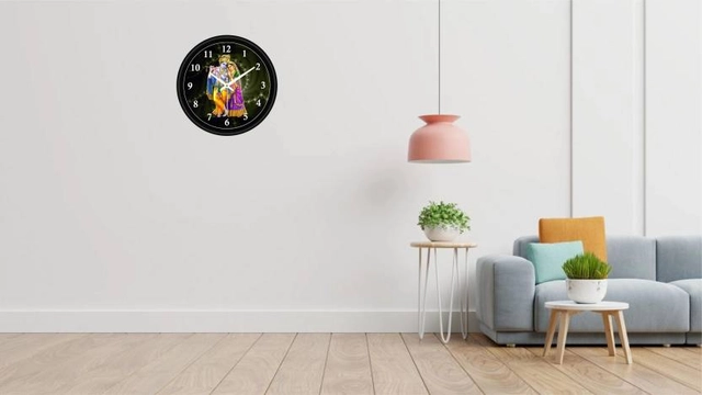 CAPIO Radha Krishna Analog Wall Clock (Plastic, 25x25 cm)