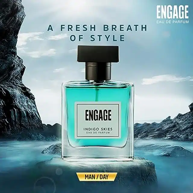 Engage Indigo Skies Perfume For Men 100 ml + Free Tester Vial 3 ml