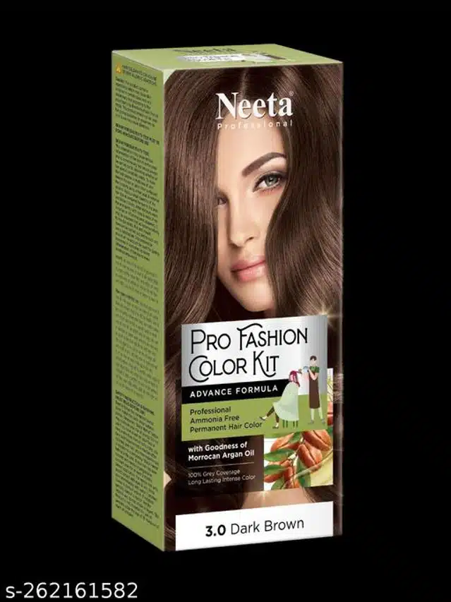 Neeta Professional Fashion Permanent Hair Color (Dark Brown, 100 g)