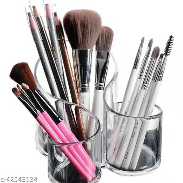 Plastic Makeup Brushes Holder (Transparent)