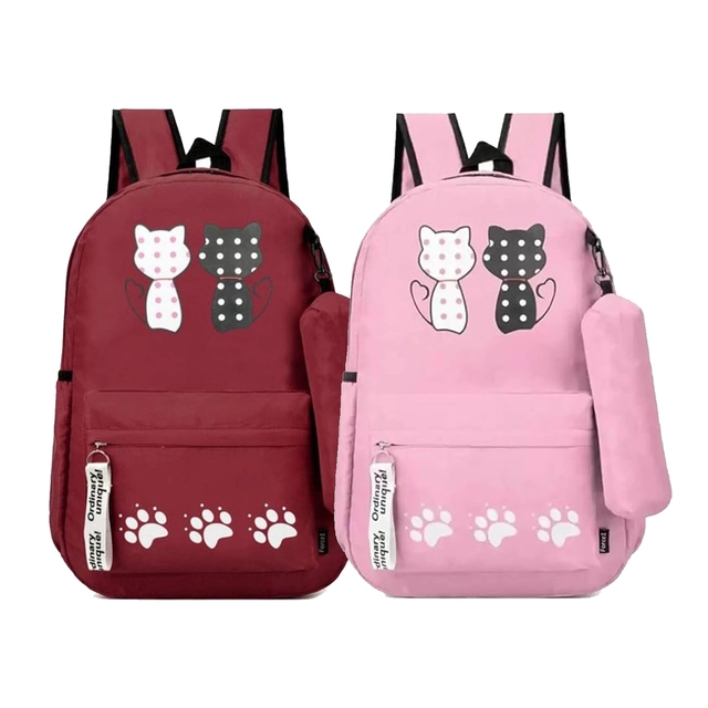 PU Backpacks for Women (Multicolor, Set of 2)