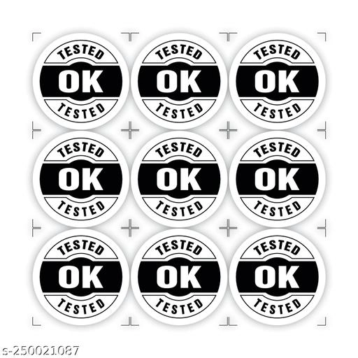 Ok Tested Stickers (Multicolor, 2x2 cm) (Pack of 500)