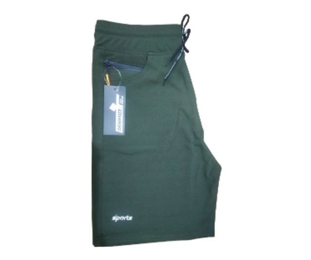 Lycra Solid Shorts for Men (Green, L)