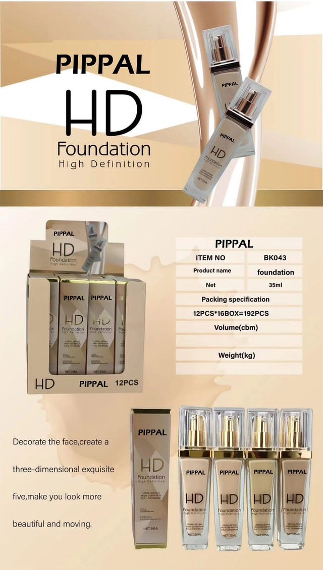 Pippal HD Foundation (35 ml) with Mascara (12 ml) & Eyeliner (6 ml) (Set of 3)