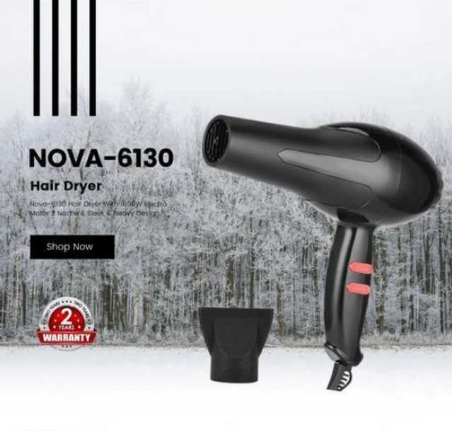 NV-6130 Corded Electric Hair Dryer (Black, 1800 W)