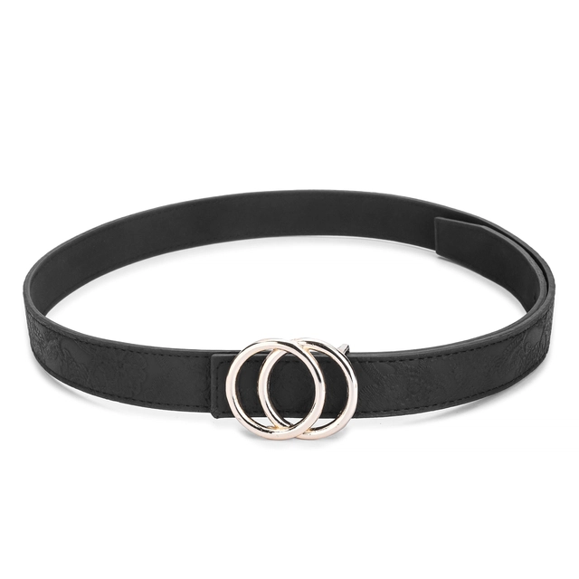 Artificial leather Belt for Women (Black, Free Size)