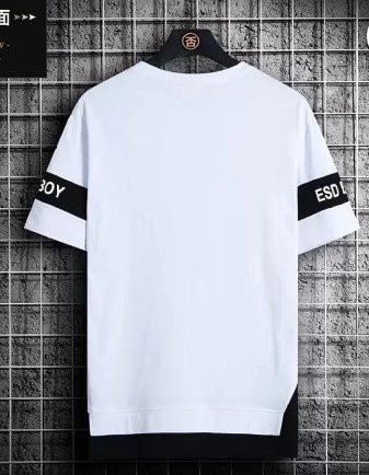 Round Neck Printed T-Shirt for Men (White, S)