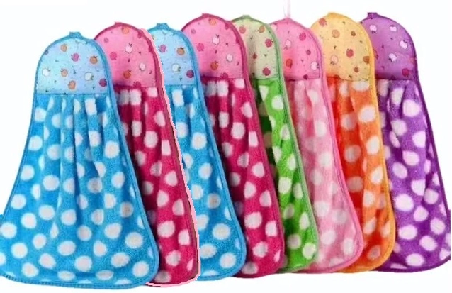 Microfibre Printed Hand Towels (Multicolor, Pack of 8)