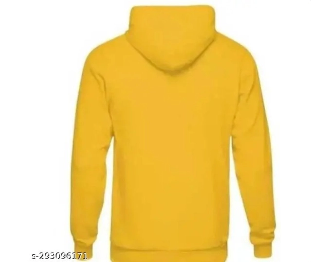 Fleece Printed Hoodie for Men (Mustard, XL)