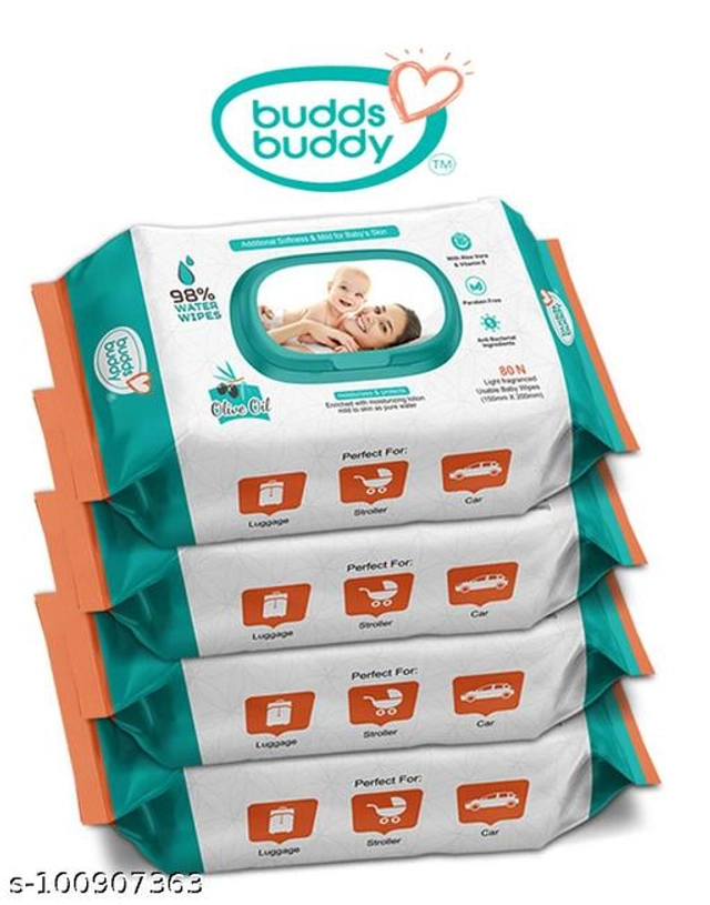 BuddsBuddy (80 Pcs) Baby Wet Wipes (Pack of 4)