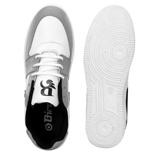 Casual Shoes for Men (White & Grey, 6)