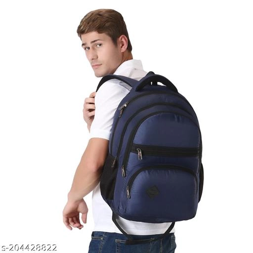 Nylon Backpack for Men & Women (Navy Blue, 35 L)