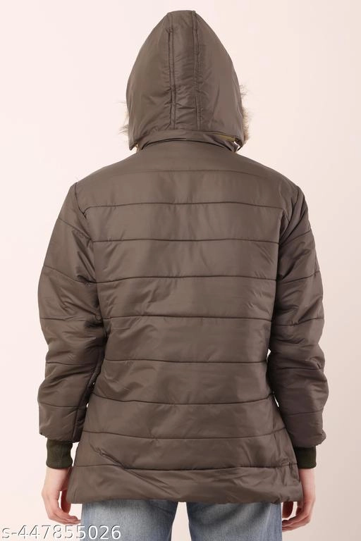 Nylon Jacket for Women (Brown, L)