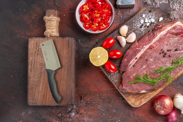 Stainless Steel Vegetable & Meat Cleaver Chopping Knife for Kitchen (Multicolor, 11 inches)