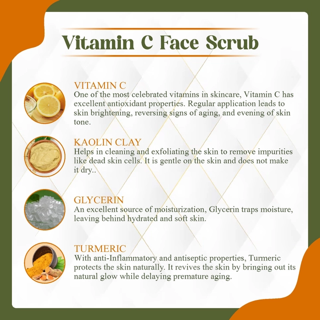 Kuraiy Vitamin C with Hyaluronic Acid Face Scrub (100 g)