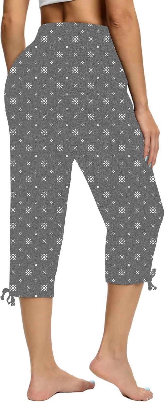 Cotton Printed Capris for Women (Multicolor, L) (Pack of 2)