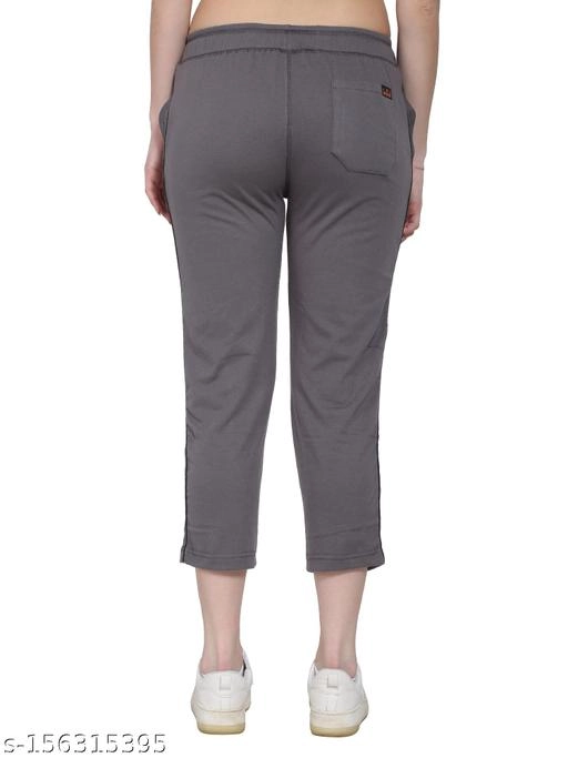 Cotton Blend TrackPants for Women (Grey, 34)