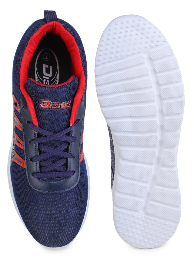 Sports Shoes for Men (Navy Blue & Red, 7)